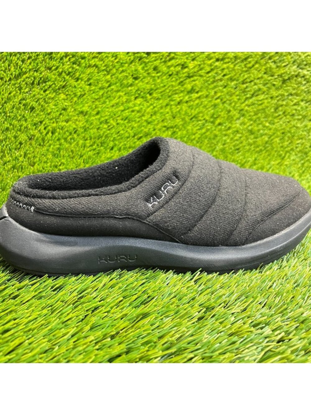 Kuru Draft 2 Mens Size 8 Black Walking Classic Casual Slip-On Mule Slippers